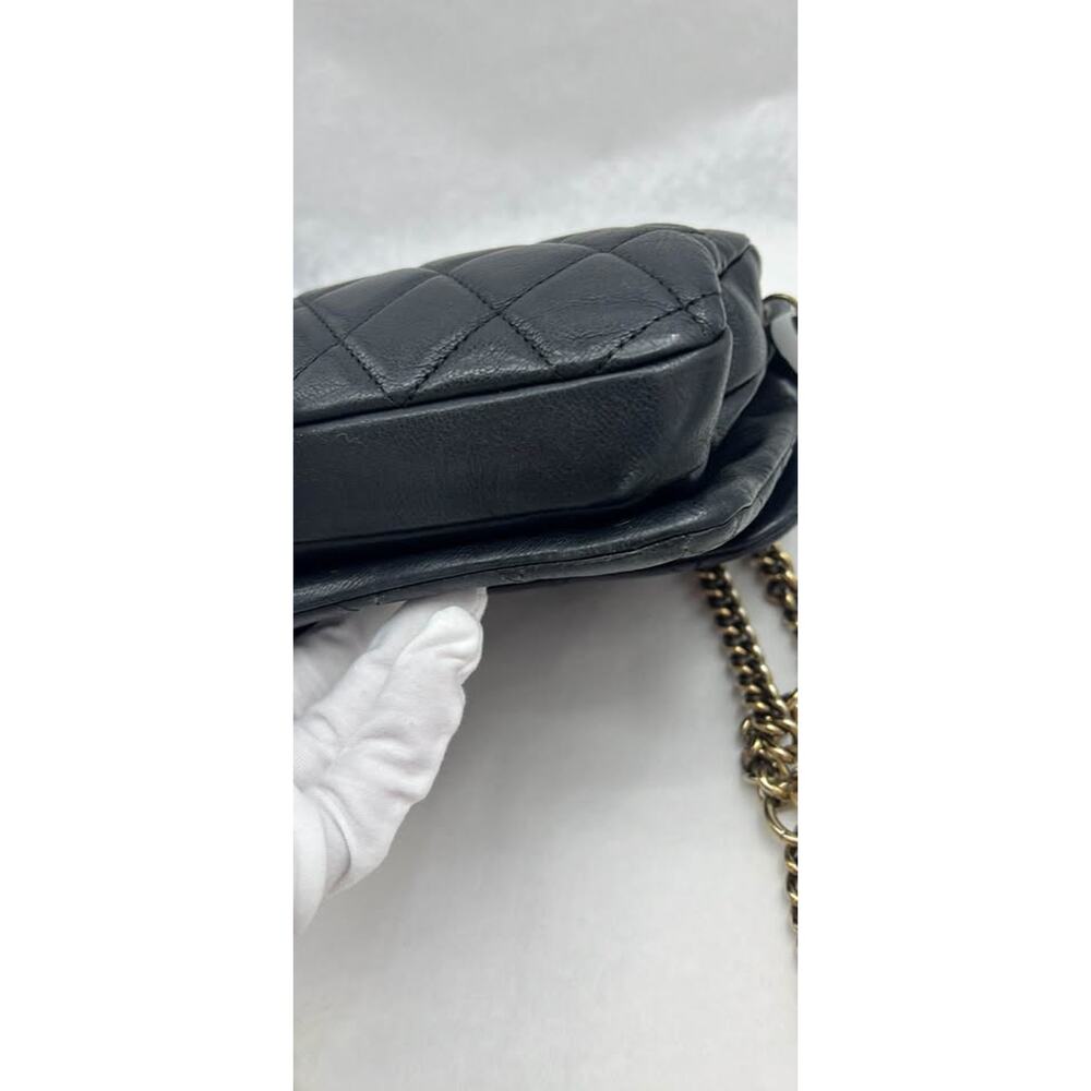 Chanel Vintage Classic Flap BlackLambskin Gold Hardware Quilted Double Chain Bag - Picture 7 of 10